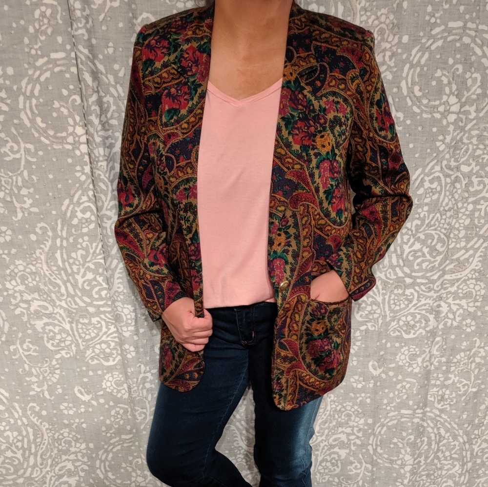 Vintage Paisley Blazer Jacket